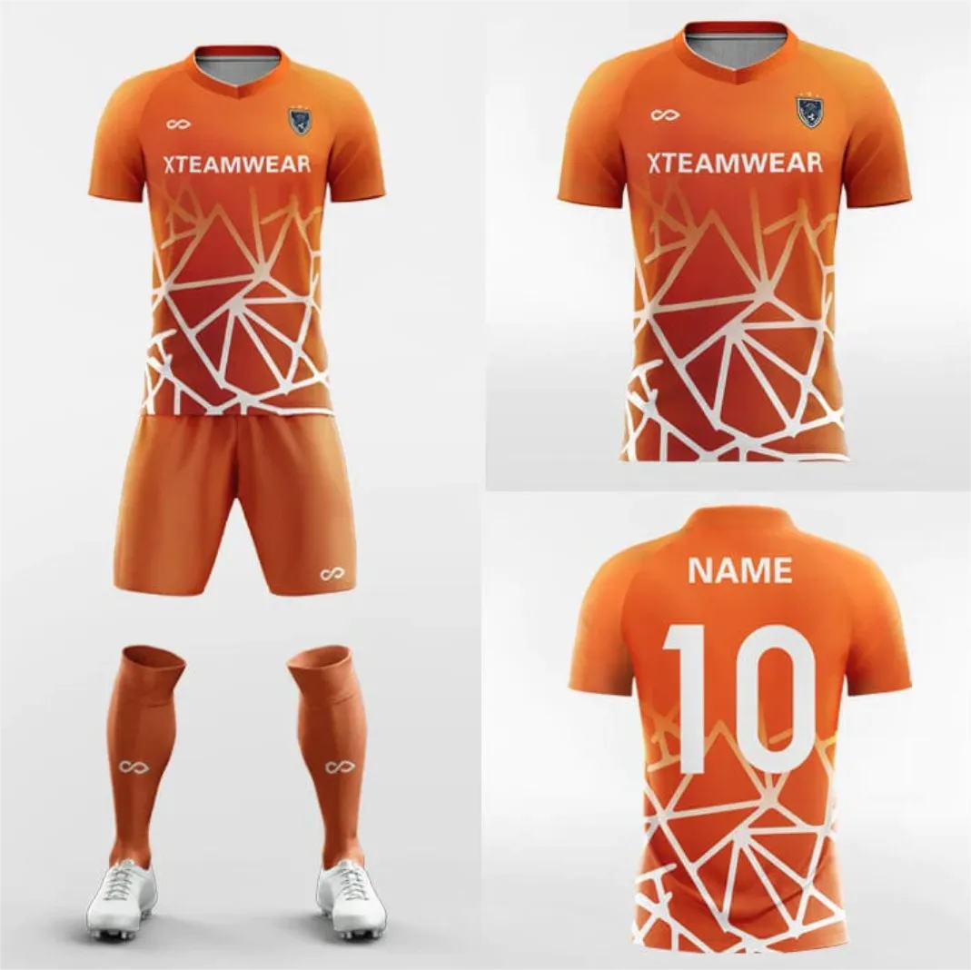 Maillot + short sublimé Orange 🟠 (Avec les 8 maillots)