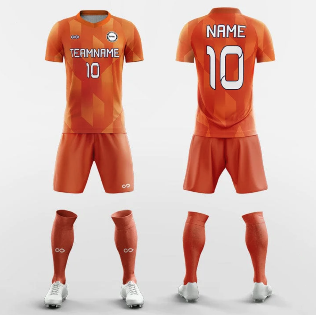 Maillot + short sublimé Orange 🟠 (Avec les 8 maillots)